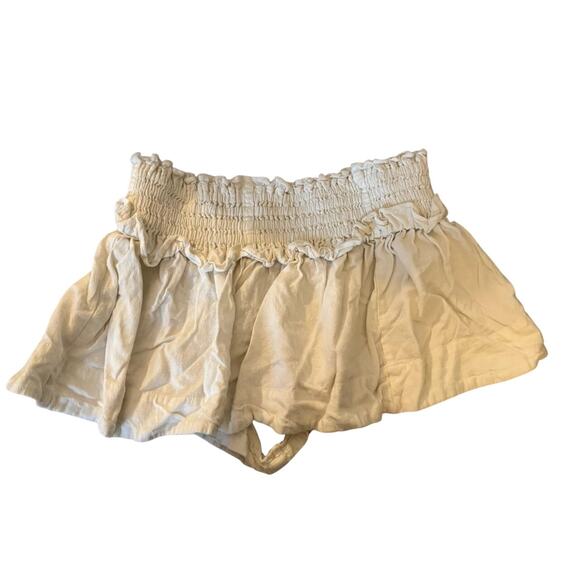 NWOT Size Medium Kimchi Blue Aria Linen Micro Short Cream Urban Outfitters - Picture 2 of 3